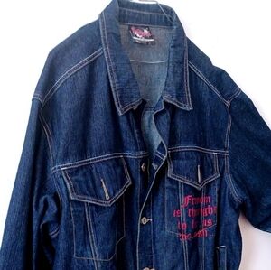 Vintage Southpole Men’s Skull Wing Denim Jacket (XXL)